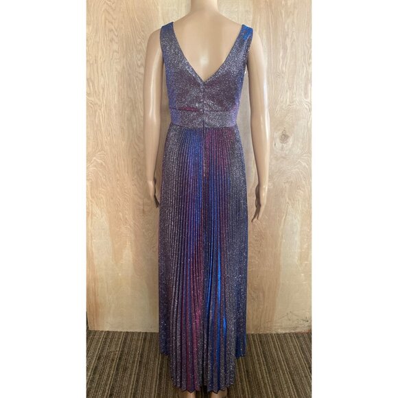Cinderella Divine Maxi Dress #CH211 Pleated Glitter Metallic Purple Sz M EUC - Picture 5 of 16